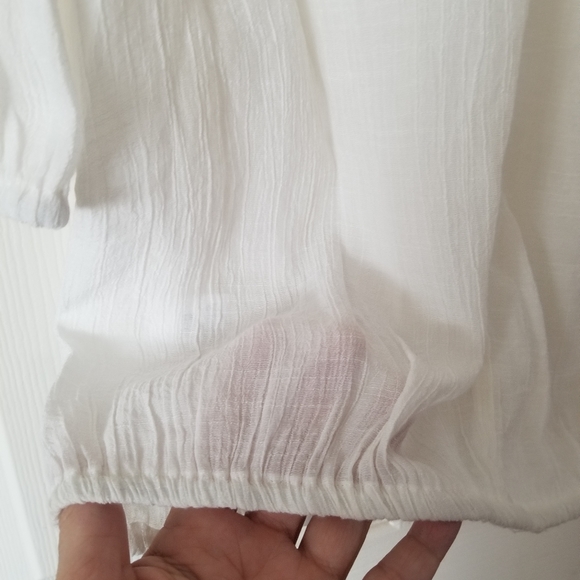 INDIGO ROSE Peasant Boho White Crochet Lace Blouse Size S - Picture 5 of 11